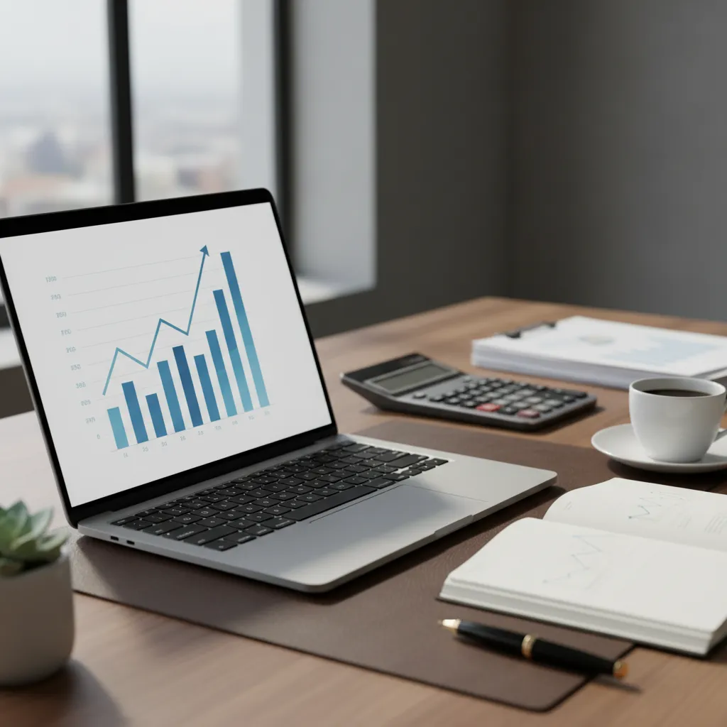 Financial charts and investment data on a laptop, symbolizing strategic tax-efficient investing for wealth growth